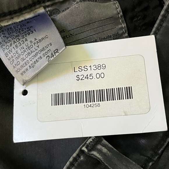 AG ADRIANO GOLDSCHMIED Legging Ankle Super Skinny Leatherette Jean Size 24R New - Picture 13 of 16